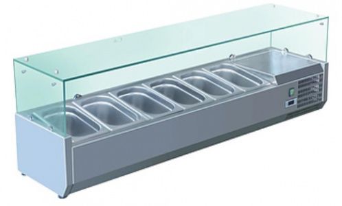 Витрина холодильная для ингредиентов 5хGN1/3 + 1хGN1/2 -150 мм Koreco VRX1500380(395II)